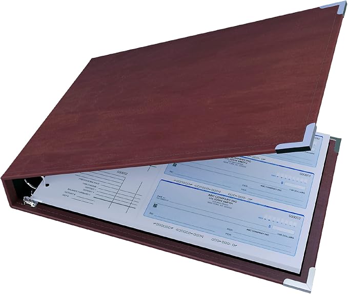 Davis Group Premium 3-Up Business Checkbook Binder, Big and Small Business Essentials for Checks, Burgundy
