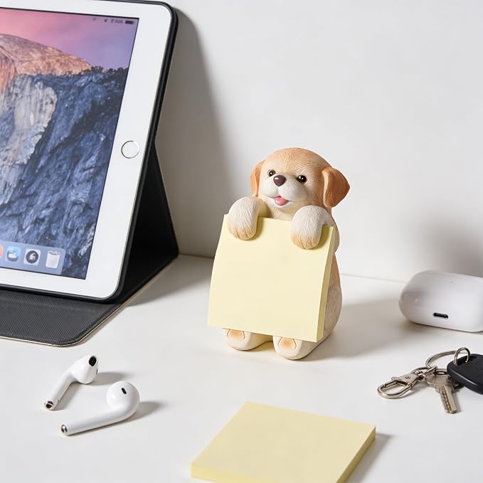 Dog Pop-Up Sticky Note Dispenser for 3x3 in Notes, Labrador | Includes 100 sheets, handmade resin desk decor for office, home or classroom; gift for teachers, coworkers and dog lovers
