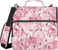 Pink Flamingo Print Zipper Binder Bag 3 Ring with Shoulder Strap & Handle Multi Pocket Binder Organizer Bag Large Capacity for School Office Supplies