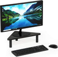 Furinno Turn-N-Tube Monitor Stand Riser, 19.6" Wide Triangle Corner Monitor Riser, Laptop Stand for Desk, Office Desk Accessories, Desktop Organizers and Accessories, Toolless Assembly, Espresso