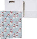 Snowman Pattern on Colored Background 3 Ring Binder 1.5" Decorative D-Ring Binder with Clipboard&3 Clear Pockets, Holds 200 Sheets A4 Size Paper Waterproof Binders for School Home Office