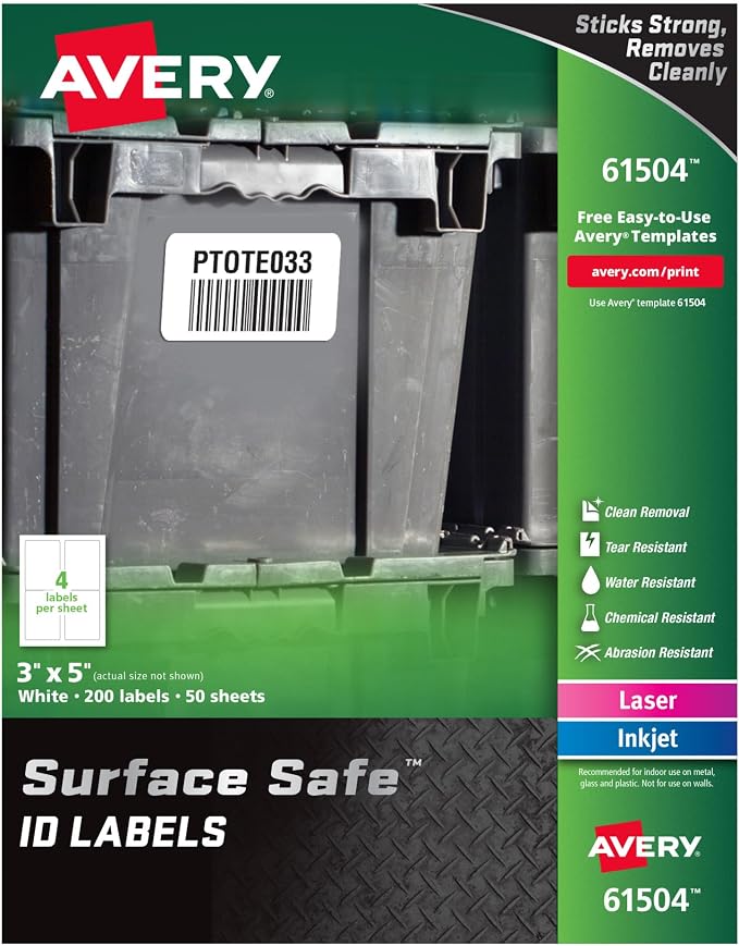 Avery Durable Labels Label, 3" x 5" (61504)