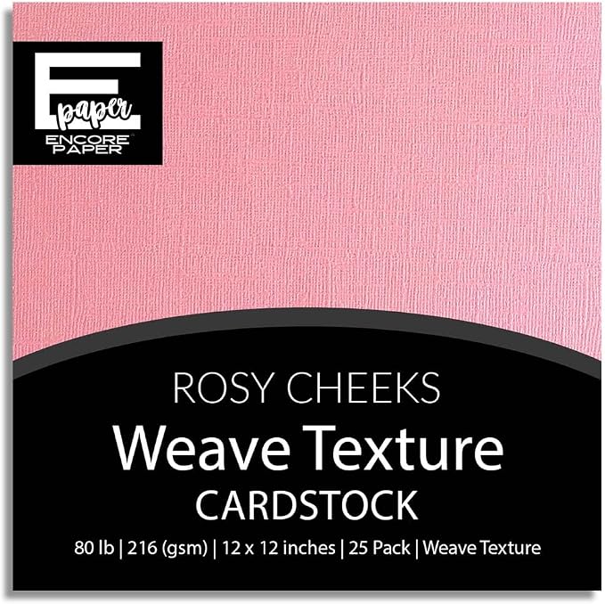 Rosy Cheeks—12x12 Textured Cardstock | 80lb Textured Pink Scrapbook Paper | Premium Cardstock for Cricut Cutting | 25 Sheets