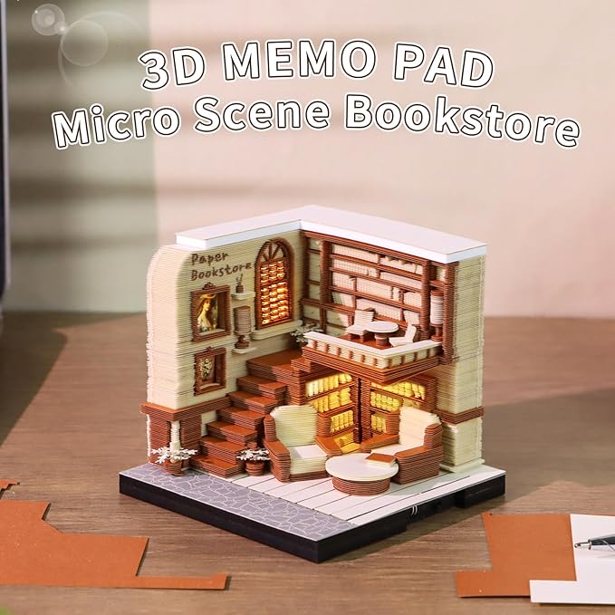 3D Time Piece Calendar, 2027 Desk Calendar With LED Light, 3d Tree Memo Pad Creative Desk Calendar, Christmas Gift for Colleague Friend, Desktop Decoration(Bookstore)