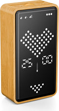 Digital Hourglass Timer, Rechargeable Magnetic Visual Timer with Large LED Display, Adjustable Volume for Classroom, Cooking, Fitness, Baking, Kids Learning & Teaching (Wood Grain Design)
