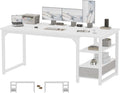 63 in Computer Desk with Drawer, 1" Thick Reversible Office Desk | Large Modern Writing Table with Storage Shelves, Heavy Duty Industrial Executive Desk for Home Bedroom Study Work