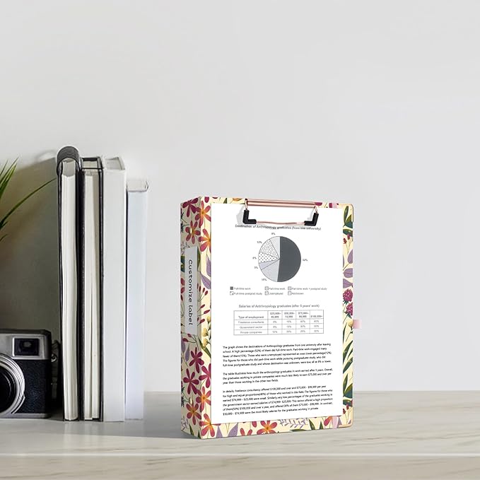 Ospelelf Mini 3 Ring Binder 1 Inch, Cute Binder for 5.5" x 8.5" with 5 Tab Dividers, File Folder Labels and Low Profile Clipboards, Floral Binders for School and Office Supplies