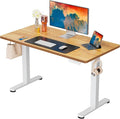 ErGear Height Adjustable Electric Standing Desk, 40 x 24 Inches Sit Stand up Desk, Small Memory Computer Home Office Desk with Two-Piece Desktop (Light Vintage Brown)
