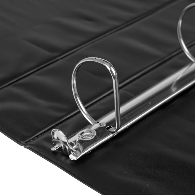 12 Pack Black 3-Ring Binders, 1.5", Slant D-Ring, Durable, EPI Premium, Heavy Duty, Holds 375 Sheets, Clear View Presentation, Non-Stick, 2 Inside Pockets, Organizer for School, Home Office