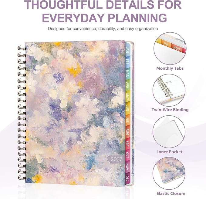 2027 Planner, Weekly and Monthly Calendar Planner Book, JAN 2027 - DEC 2027