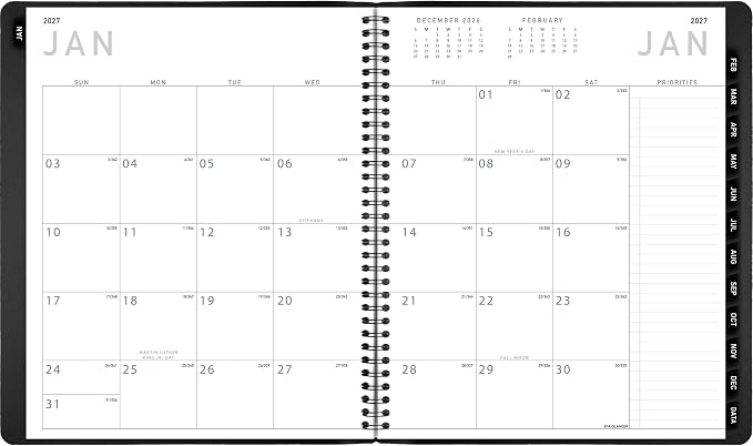 AT-A-GLANCE 2027 Planner, Monthly, 9" x 11", Contemporary, Black (70260X0527)