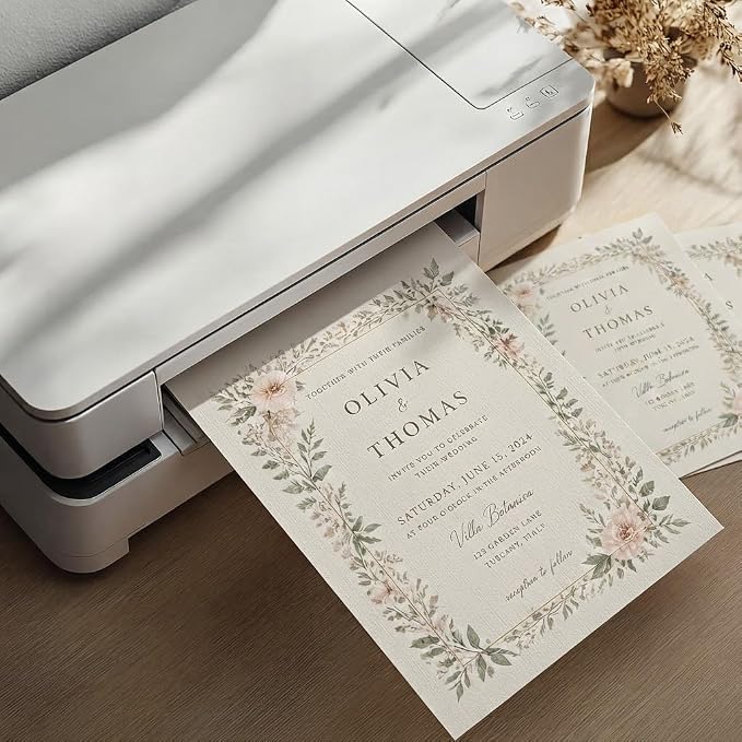 120 Sheets Linen Textured Cardstock Paper for Printing, Premium Thick Cardstock Paper Ivory 12x12 Inch