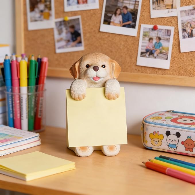 Dog Pop-Up Sticky Note Dispenser for 3x3 in Notes, Labrador | Includes 100 sheets, handmade resin desk decor for office, home or classroom; gift for teachers, coworkers and dog lovers