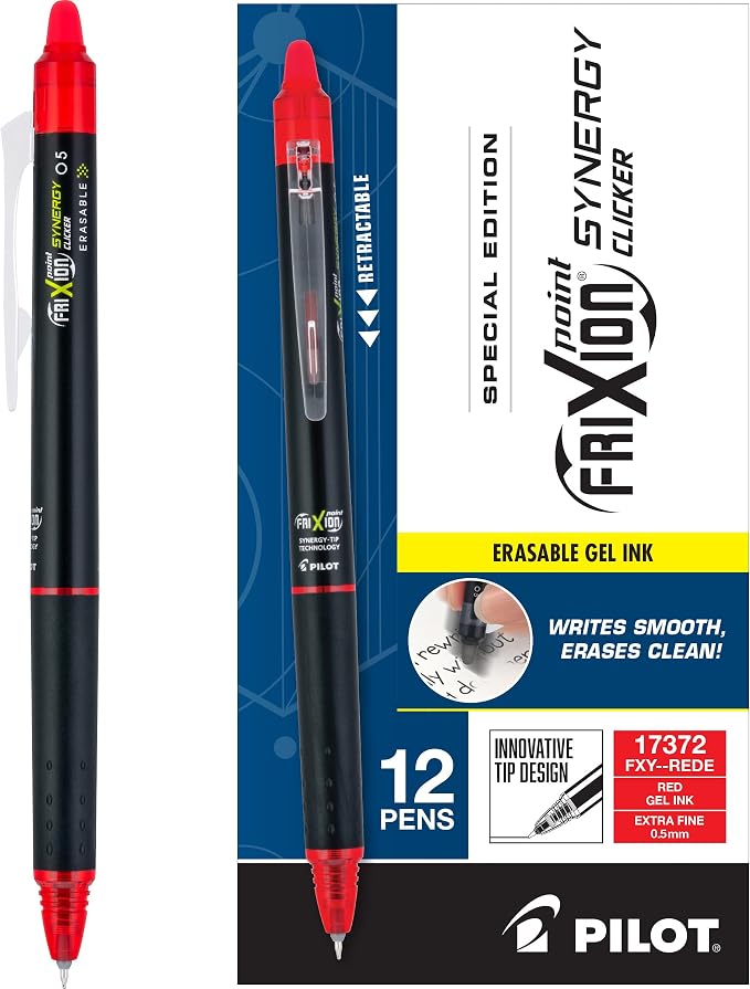 PILOT Pens, Extra Fine Point 0.5 mm, Pack of 12, Red Ink