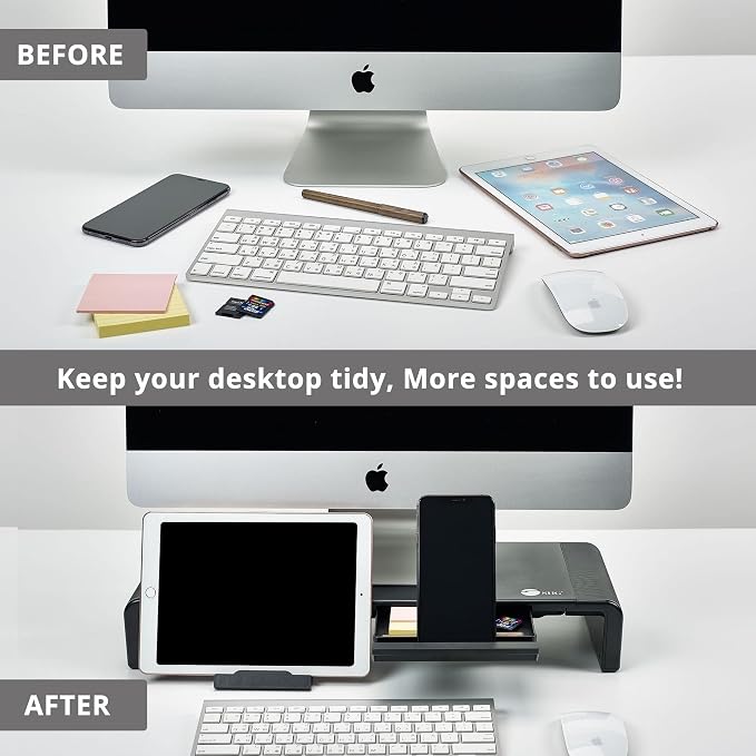 SIIG Foldable Aluminum Laptop Stand, CE-MT2P12-S1 | Raise a 16.5"-20.5" laptop for a more comfortable viewing and typing position; foldable aluminum and height adjustment.