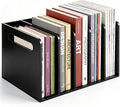 Didaey 1 Pack Acrylic Magazine File Holder, 5 Vertical Compartments Desk Sorter Organizer Magazines Documents Books Accessories Black Folder Rack Binder for Office Home(B5, 5 Sections, Black)