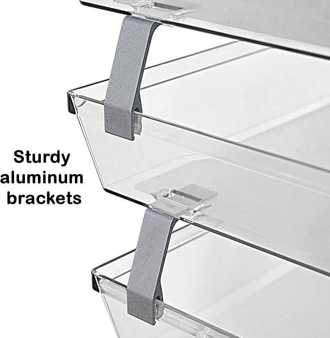 Acrimet 4-Tier Paper Letter Tray, Desk File Organizer, Plastic, Clear | Heavy-Duty, Large-Capacity