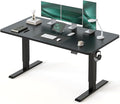 CubiCubi 55 x 28 Large Electric Standing Desk, Height Adjustable, Black | 28" Deep Desktop, Sit Stand up Home Office Desk, Computer Workstations, Advanced Motor, High-Strength Frame, 176 lbs Capacity