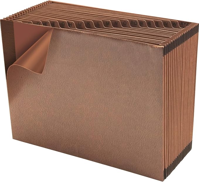 Smead TUFF Expanding File, Alphabetic (A-Z), 21 Pockets, Letter Size, Redrope-Printed Stock (70425)