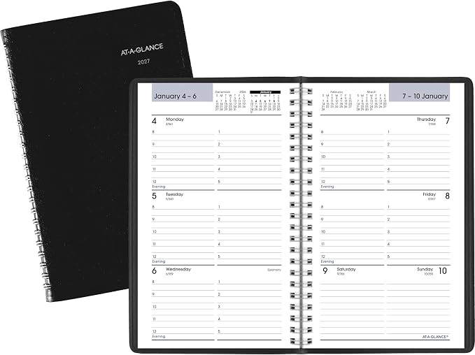 AT-A-GLANCE 2027 Appointment Book Planner, Weekly, 5" x 8", DayMinder, Black (G2000027)