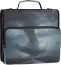 Tornado Print 3 Ring Binder Bag 1.5 inch Binder Organizer with Zipper Shoulder Strap 500 Sheet Documents Storage for School Office