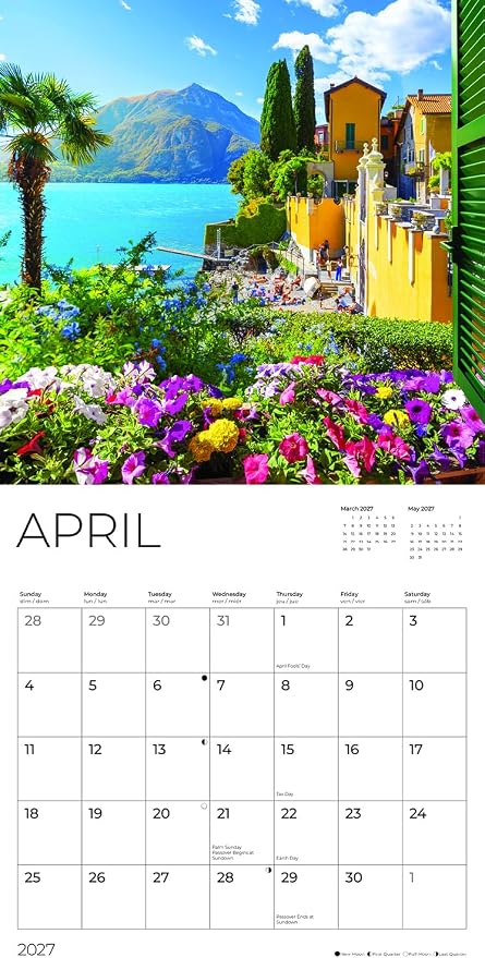 Getaways 2027 Wall Calendar, 12 x 24 Hanging Pacific Waters Press