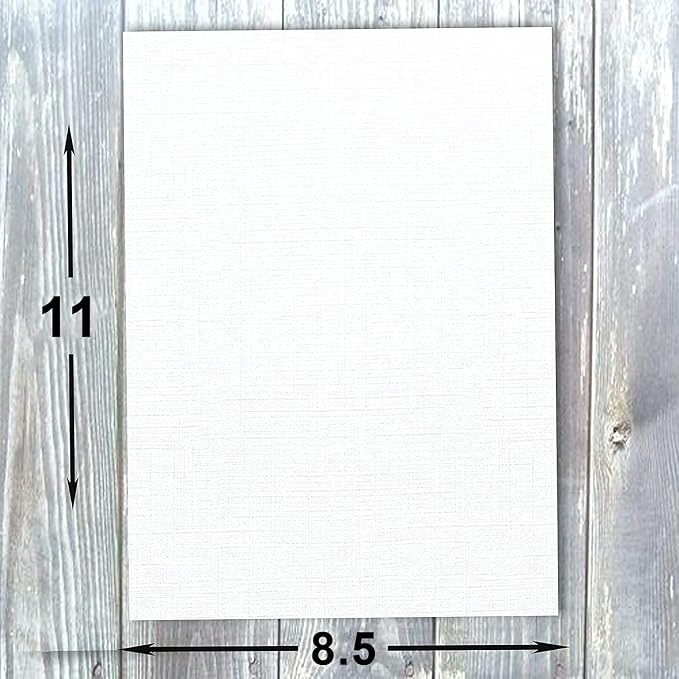 Hamilco Natural Linen Textured Cardstock Paper 8.5x11-80lb Cover Heavyweight Card Stock with Linen Finish for Inkjet Printers, Resumes, Invitations & Stationery (50 Sheets)