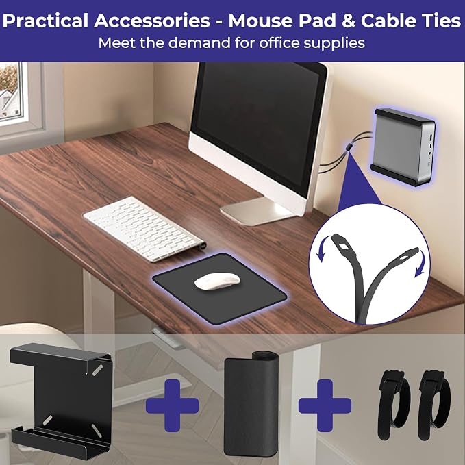 Metal Mini PC VESA Mount for Beelink SER5 Pro, EQi12, SER5 MAX, SER8, SER9Pro, SER9, SER8Pro, SER6, EQR6, EQR5, SEi13Pro, SEi14, Vesa/Wall/Under Desk, Mount for Beelink, with Mouse Pad