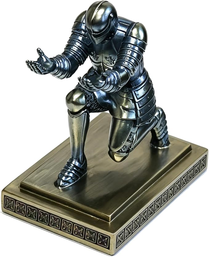 Soldier Executive Knight Pen Holder Personalized Desk Organizers Blue | Desk Accessory Pen Stand for A Gift - Decorative Resin Pencil Holders Desk Organizer For Men