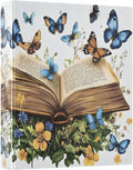 3 Ring Binder Butterfly Book 1.5 inch Binders Three Ring Binders with Clipboard Fit 8.5'' x 11'' Paper 3 Interior PVC Clear Pockets for Office Supplies