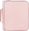 SUNEE Zippered Binder Bag with Handle, 2-Inch 3-Ring O-Ring, 500-Sheet Capacity, Includes Zip Pocket, 5-Tab Expanding File Folder, Multi-Pocket Organizer Binder for Middle School, Pink Lotus
