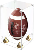 KOLIPI Football Display Case, Clear Acrylic Box 8x8x12.5 in | Football Case Display for Autographed Balls, 360° Clear View, Dustproof Protection, Stable and Stackable, Assembly Required
