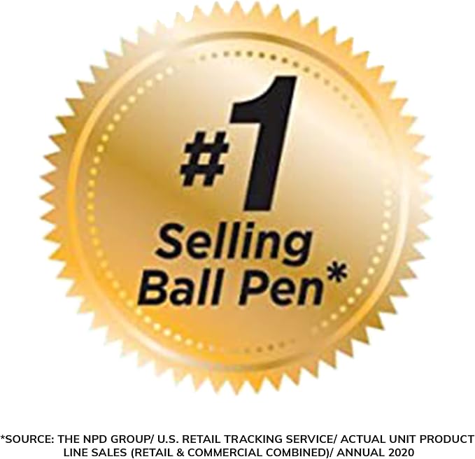 BIC Round Stic Black Ballpoint Pens, Medium Point, 1.0mm, 10-Count