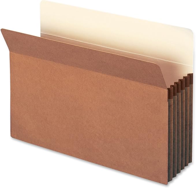 Smead File Pocket, Straight-Cut Tab, 5-1/4" Expansion, Legal Size, Redrope, 10 per Box (74234)