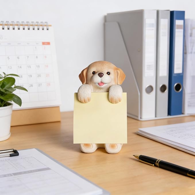 Dog Pop-Up Sticky Note Dispenser for 3x3 in Notes, Labrador | Includes 100 sheets, handmade resin desk decor for office, home or classroom; gift for teachers, coworkers and dog lovers