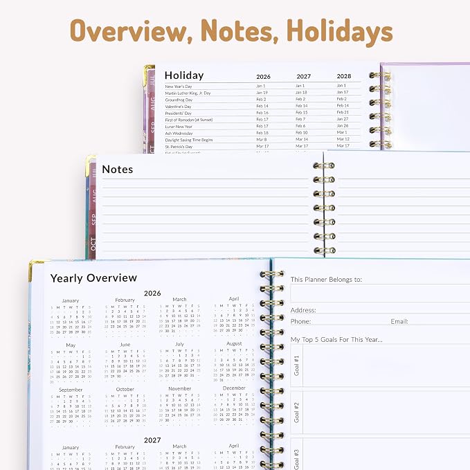 Forvencer Planner 2026-2027, July 2026 - June 2027,8.5x11" Calendar Planner | Weekly and Monthly, Hardcover Planning book with Monthly Tabs, Cute Journal Organizer Notebook for Office School, A4 Size