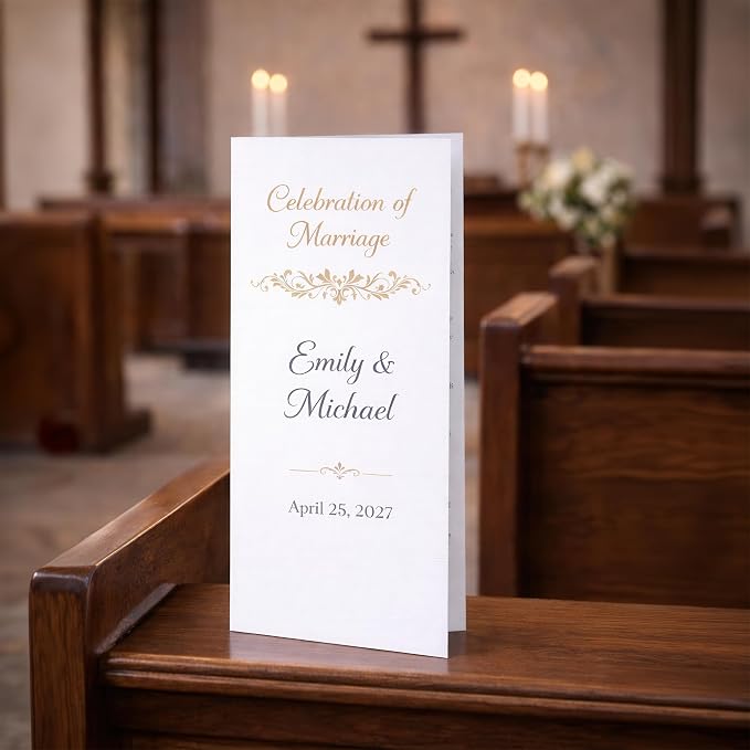 100 Pack - Elegant White Linen 8.5" x 11" Scored Cardstock Paper – Folds to 4.25" x 11" – Menu & Program Paper – Inkjet & Laser Printer Compatible – Made in USA