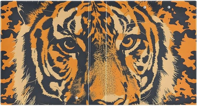 3 Ring Binder Tiger Orange Head 1.5 inch Binders Three Ring Binders with Clipboard Fit 8.5'' x 11'' Paper 3 Interior PVC Clear Pockets for Office Supplies