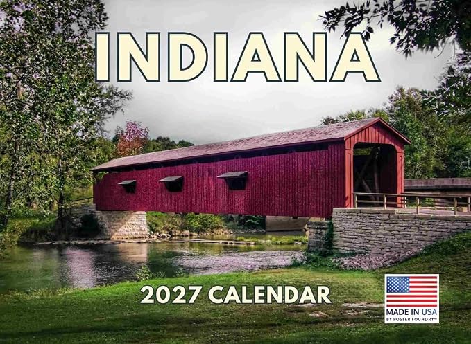 Indiana Calendar 2027 Monthly Wall Calender 12 Month