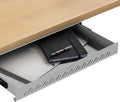Desktronic Under Desk Drawer — Hidden Under-Desk Storage Organizer, Easy Install, Large Capacity Metal Sliding Drawer for Home Office, Standing Desk & Workstation (Grey)