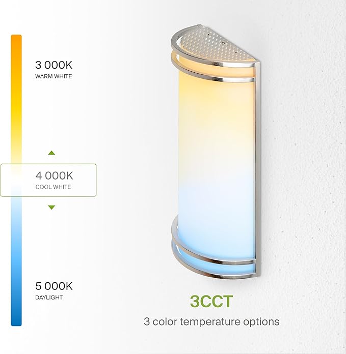 ASD Indoor LED Wall Sconce Lights - 14 Inch 20W Brushed Nickel Modern LED Wall Sconces Hardwired - ETL Dimmable 3000K 4000K 5000K Adjustable Sconce Light Fixture for Bedroom, Hallway