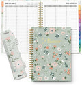 SUNEE 2027 Appointment Book, Quarter-Hourly, Weekly Monthly Planner, 6" x 8.3",Green Wildflower