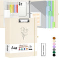 2 Inch 3 Ring Linen Binder Organizer, BVSSX Three Ring Binders with Clipboard, Plastic Folder, 5-Tabs Pocket Dividers with Sticker Labels, Pen Loop, Elastic Strap (Tulip, Letter Size)