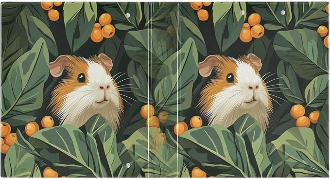Guinea Pig Berry Decorative 3 Ring Binder 1.5 Inch Large View Binders with Pockets Holds 200 Sheets File Organizer for Office College School, 2 Pack