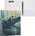 Crocodile Alligator 3 Round Ring Binders Wild Animal | 1.5 Inch Binder with Clipboard, PVC Pockets, Work Organizer, Holds 200 Sheets for School Office 1 Pack