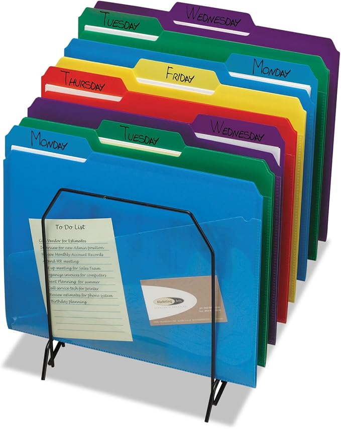 Smead Poly File Folders with Pockets, Folders for Documents, 1/3-Cut Tabs, File Folders Letter Size, Office Supplies, School Supplies, Set of 30
