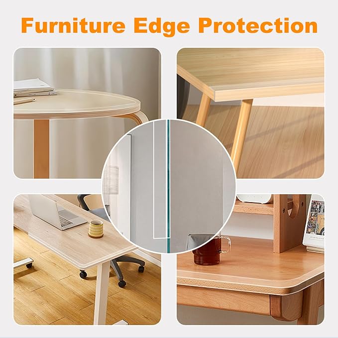 2 Rolls Clear Soft Corner Protectors for Furniture Strip,Sharp Edge & Table Bumper,Window Edge,Wall Protector, Soft Corner Guards Safe for Proof,Table Corner Protectors in Family,1.18 in x 13.12 FT