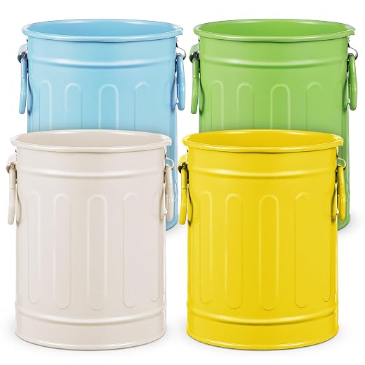 NUOBESTY Metal Pen Cup 4-Pack Desk Pen Holder Organizer for Office Supplies Desktop Storage Bucket with Double Ears Makeup Brush Holder 4.52 X 3.54 X 3.54 in