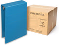Carstens 3-Inch Heavy Duty 3-Ring Binder - Top Opening, Pool Blue, Durable Plastic, No-Gap Rings, Waterproof Cover, No Pockets, Holds 400 US Letter Sheets, BPA-Free, Made in USA (1705-3R), Case of 12