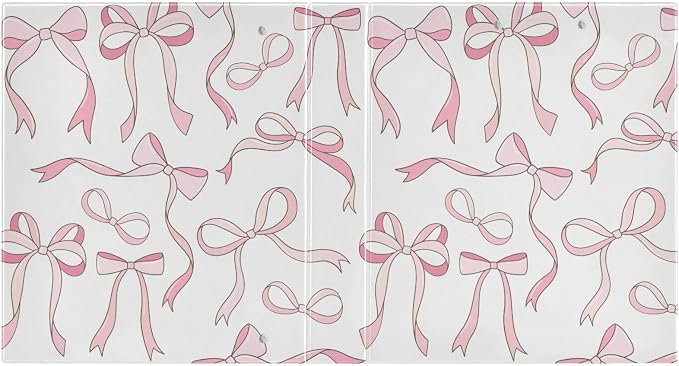 Pink Ribbon Bows Love 1.5 Inch Binders 3 Ring for Letter Size Holds 200 Sheets Notebook Binder with Clipboard for Women or Men